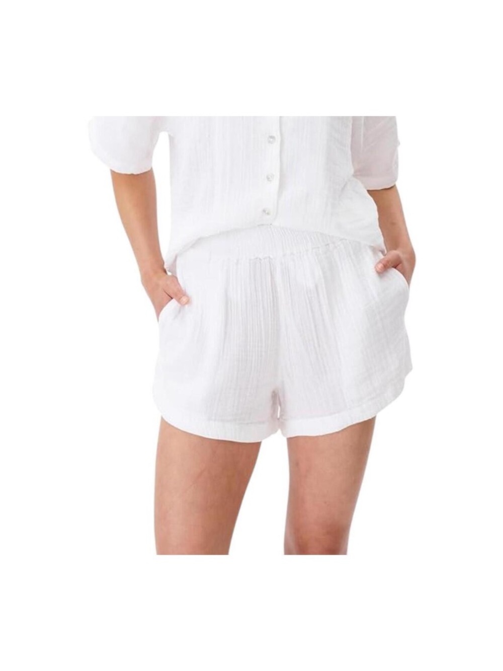 Rip Curl White Gauze Beach Coverup Shorts XXS EUC